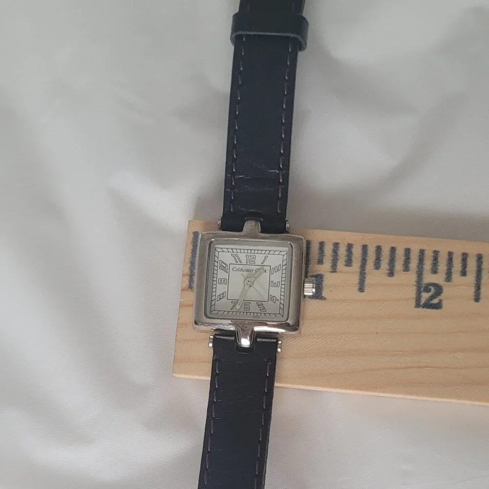 Watch Leather Wrap Band Black & Purple Coldwater Creek Ladies